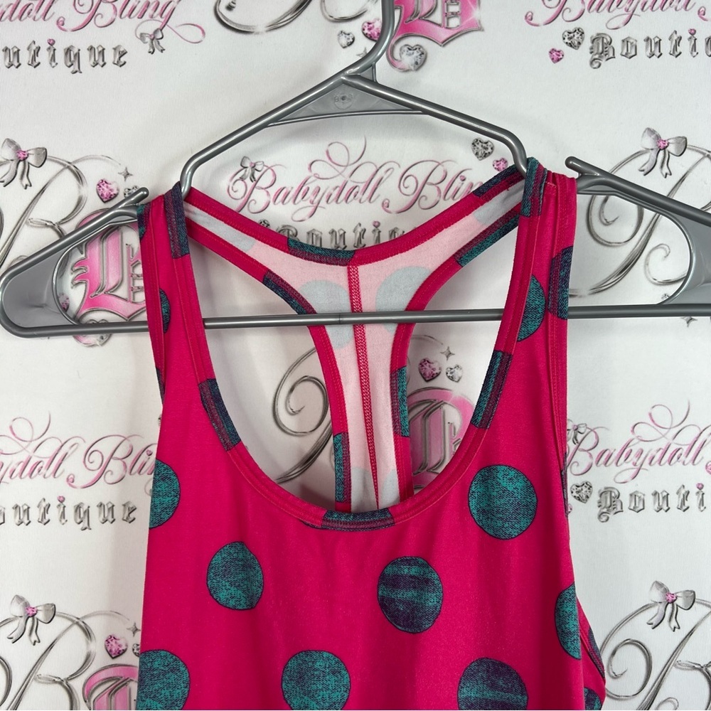 Nike tank top polka dots dotted purple Pink and Blue Polka Dot Tank Top - Picture 5 of 7